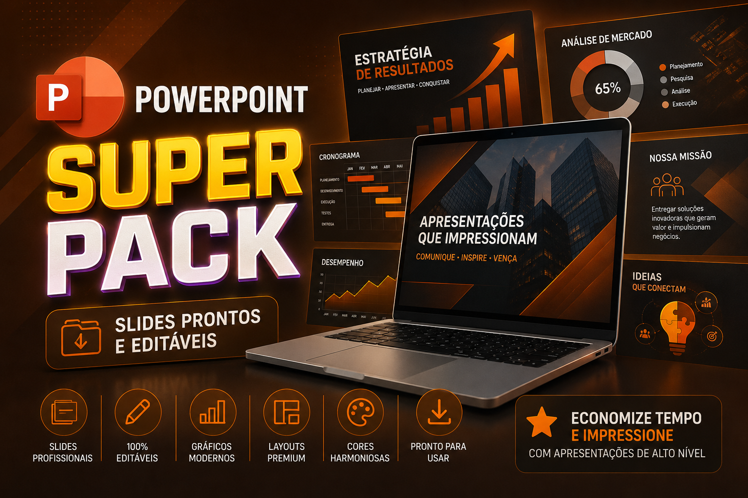 Pack de Slides Profissionais para PowerPoint